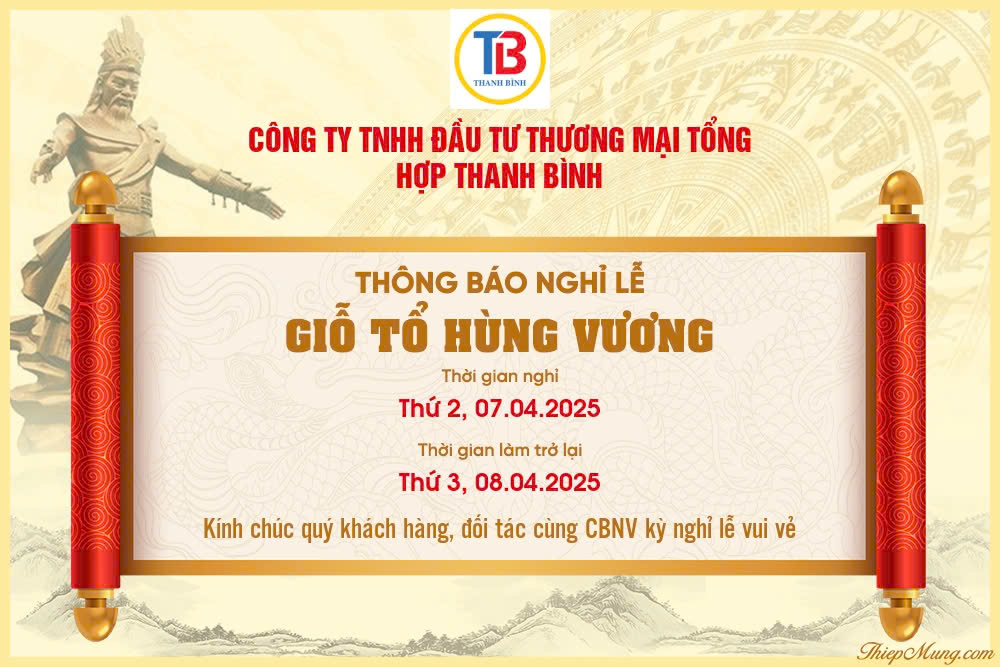 Thông Báo Nghỉ Lễ Giỗ Tổ Hùng Vương 2025